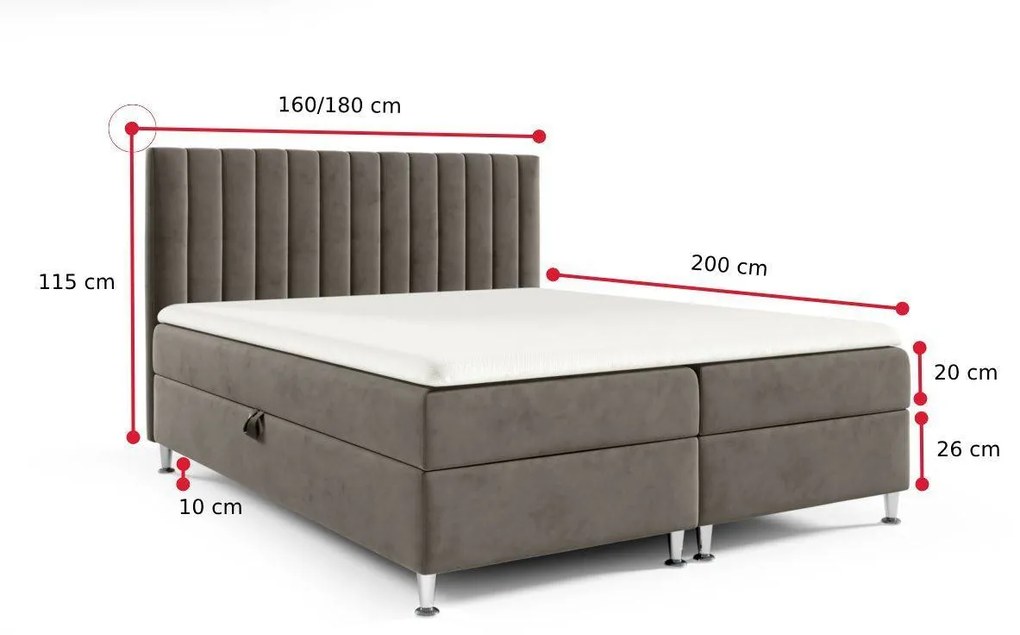 Čalúnená posteľ boxspring TEX - fresh 17 / 180x200