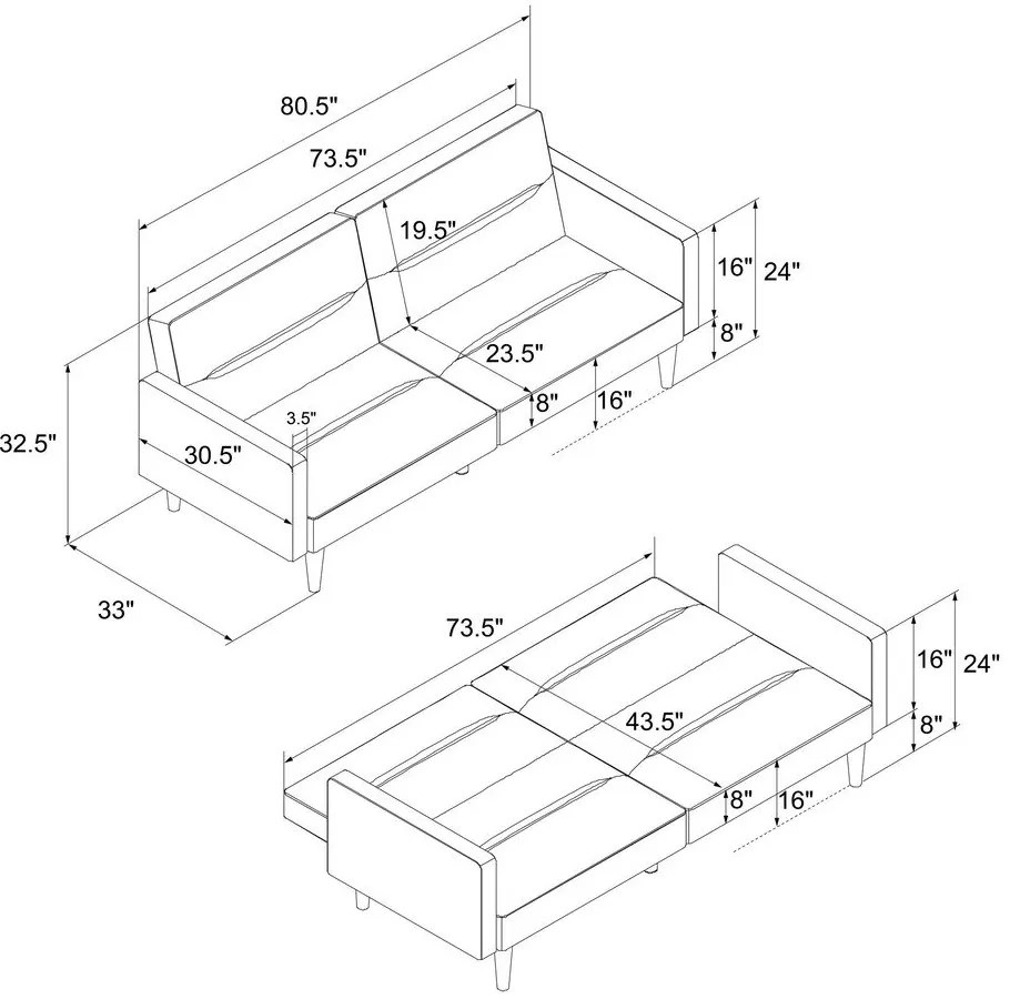 Tmavomodrá rozkladacia pohovka Støraa Mainstays