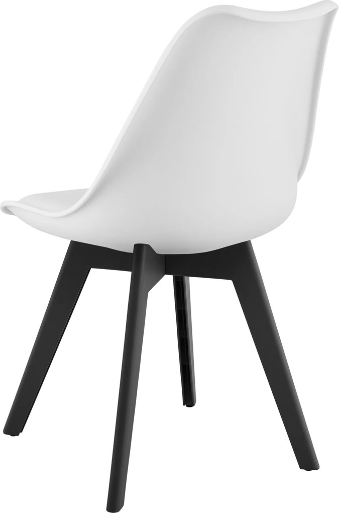 Set 4 stoličiek MARK biele / čierne nohy
