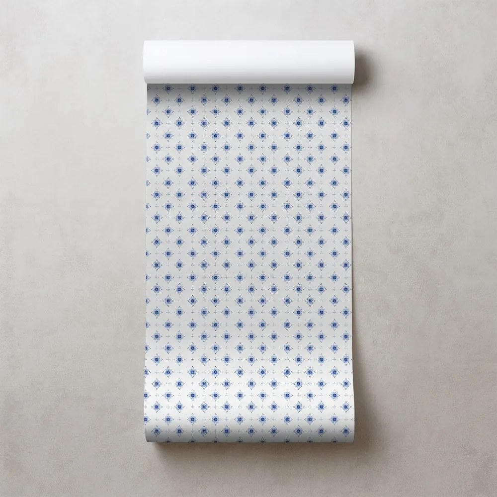 Fototapeta modré kvetinové ornamenty