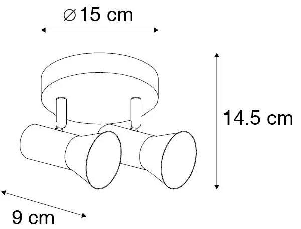 Stropné bodové svetlo bronzové okrúhle sklápateľné a otočné - Karin 2