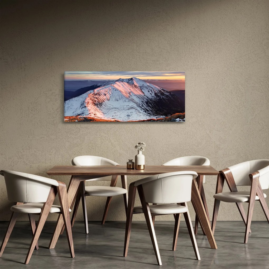 Obraz - Zimná horská panoráma II. (120x50 cm)