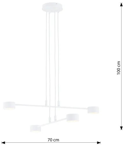 Luster na lanku MODUS 4xGX53/10W/230V biela