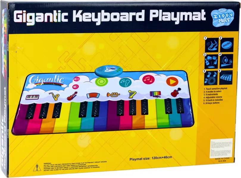 LEAN Toys Vzdelávacia tanečná podložka Rainbow Piano Instruments 10 melódií