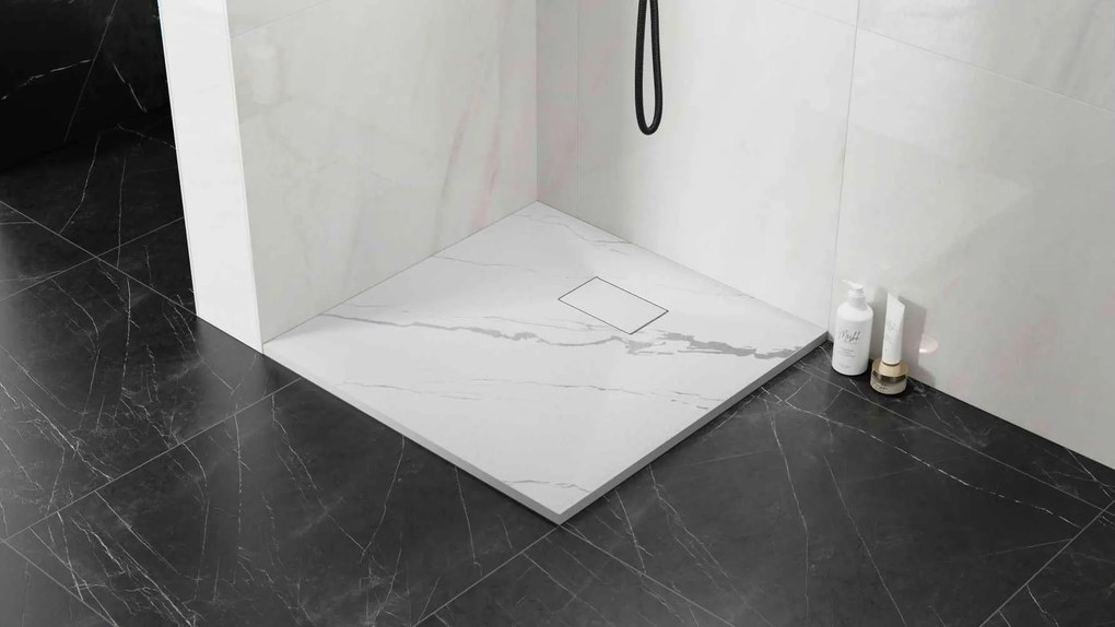 Besco Štvorcová sprchová vanička z SMC kompozitu VEXO MARBLE SQ 80x80 (90x90) BESCO-Rozmery: 90x90