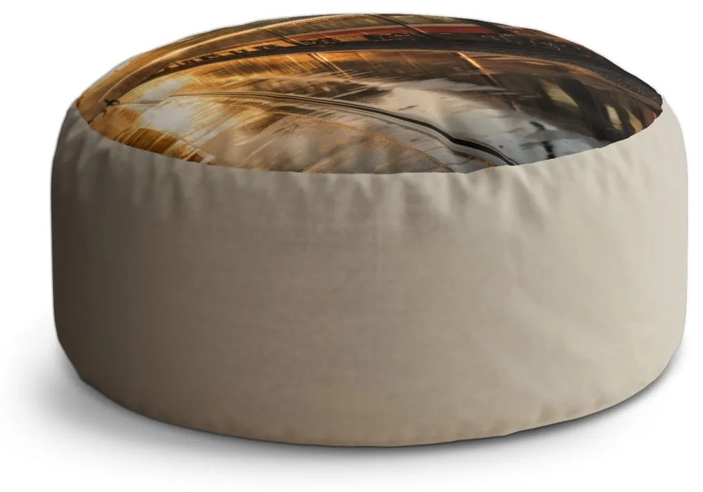 Sablio Taburet Circle Vlak na stanici pri východe slnka: 38x48 cm