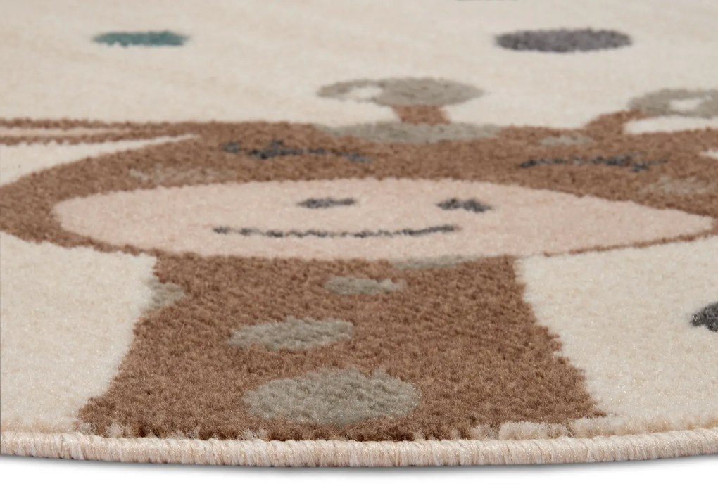 Hanse Home, Detský koberček Adventures 105968 Cream Brown Blue kruh, 100x100 (priemer) kruh, viacfarebná, detská izba