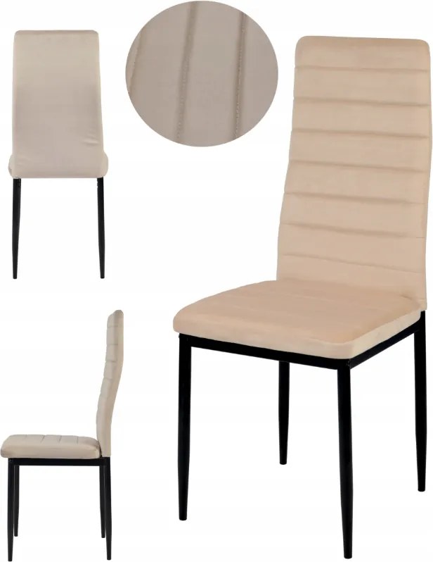 TRENDIE Jedálenská stolička Chicago zamatová  béžová