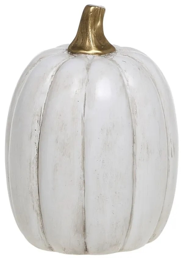 Biela antik dekorácia tekvice Pumpkin gold - Ø 8*13 cm