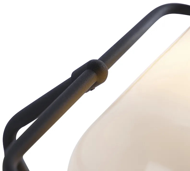 Klasická lampa notára čierna s opálovým sklom - Banker