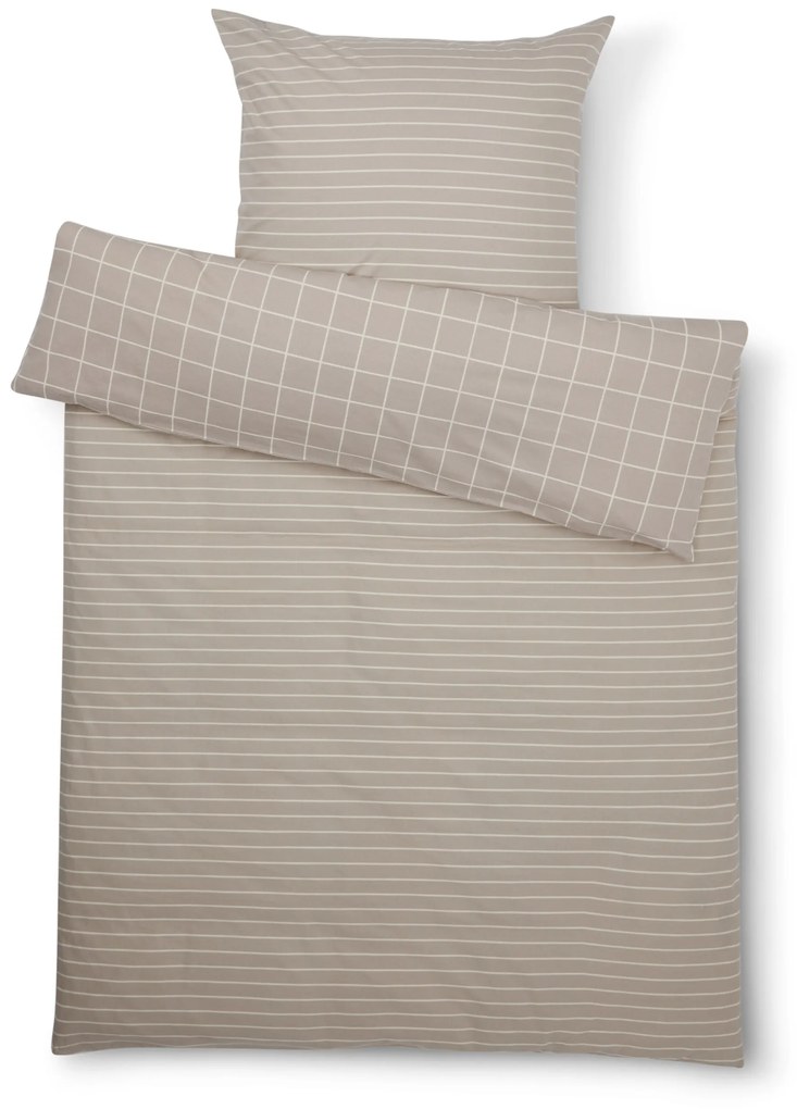 Posteľná bielizeň z biber bavlny, sivobéžová, štandardná veľkosť