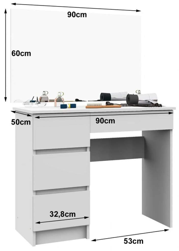 Toaletný stolík T-6/SL 900x600 ľavý