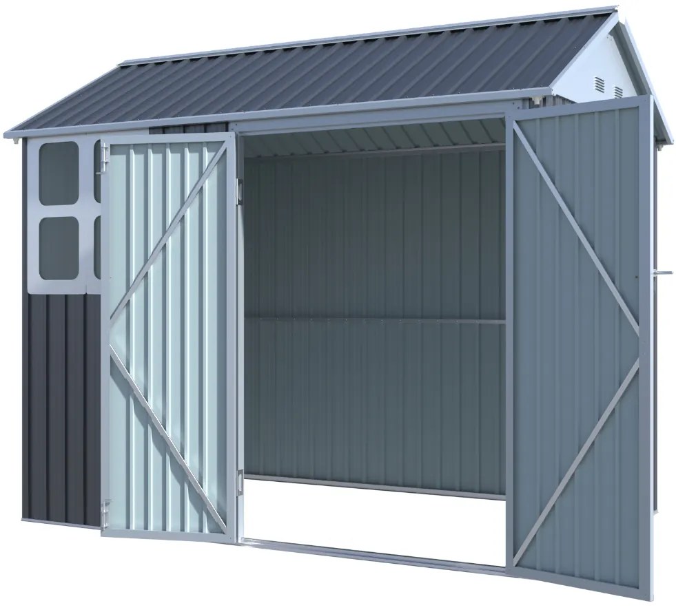 Záhradný domček BestBerg ZCH-4AB / 4,5 m² / 259 x 172 x 222 cm / sivá/biela