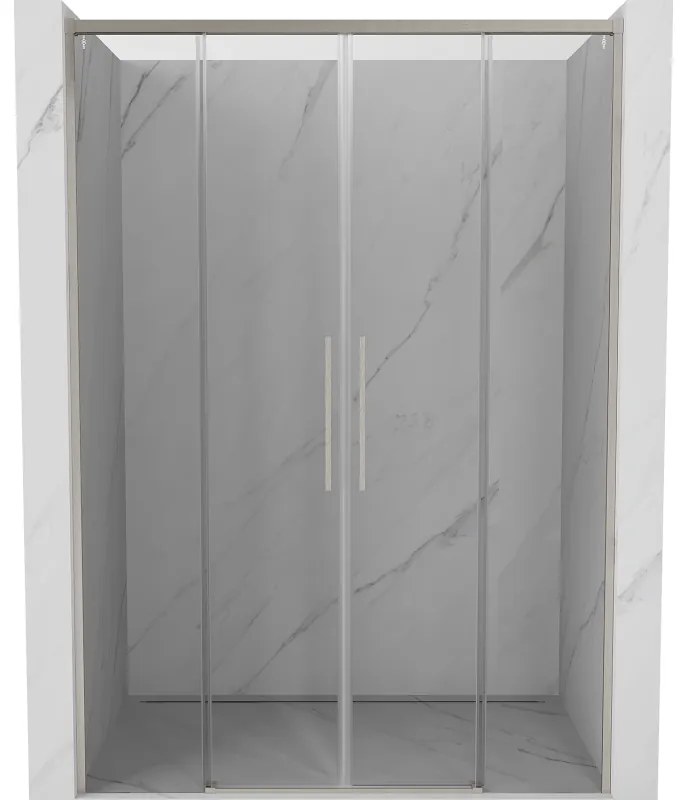 Mexen Rox, posuvné sprchové dvere 140 cm, 8mm číre sklo, oceľový profil, 8C2-140-002-97-00