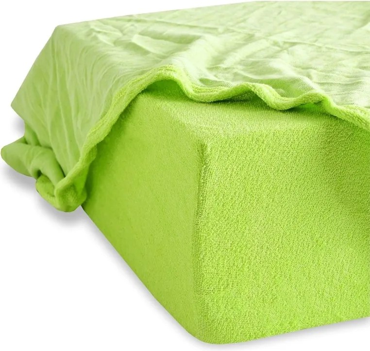 Plachta posteľná zelená froté EMI, Plachta 180x200