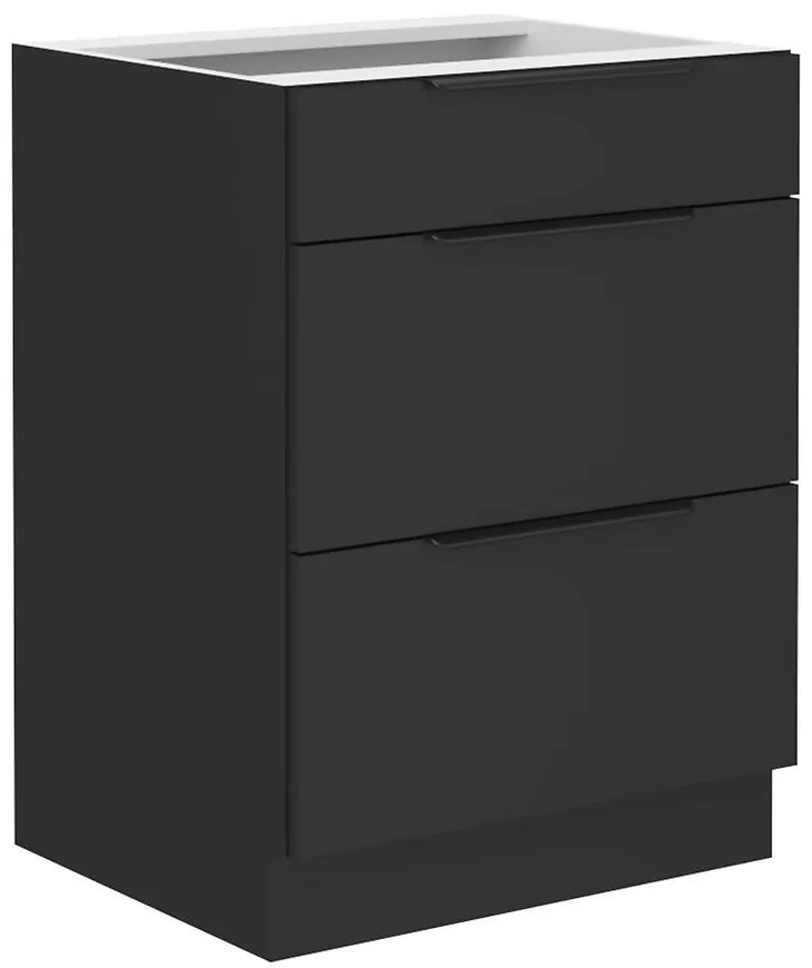 Kuchynská skrinka Siena čierna mat 60d 3s bb