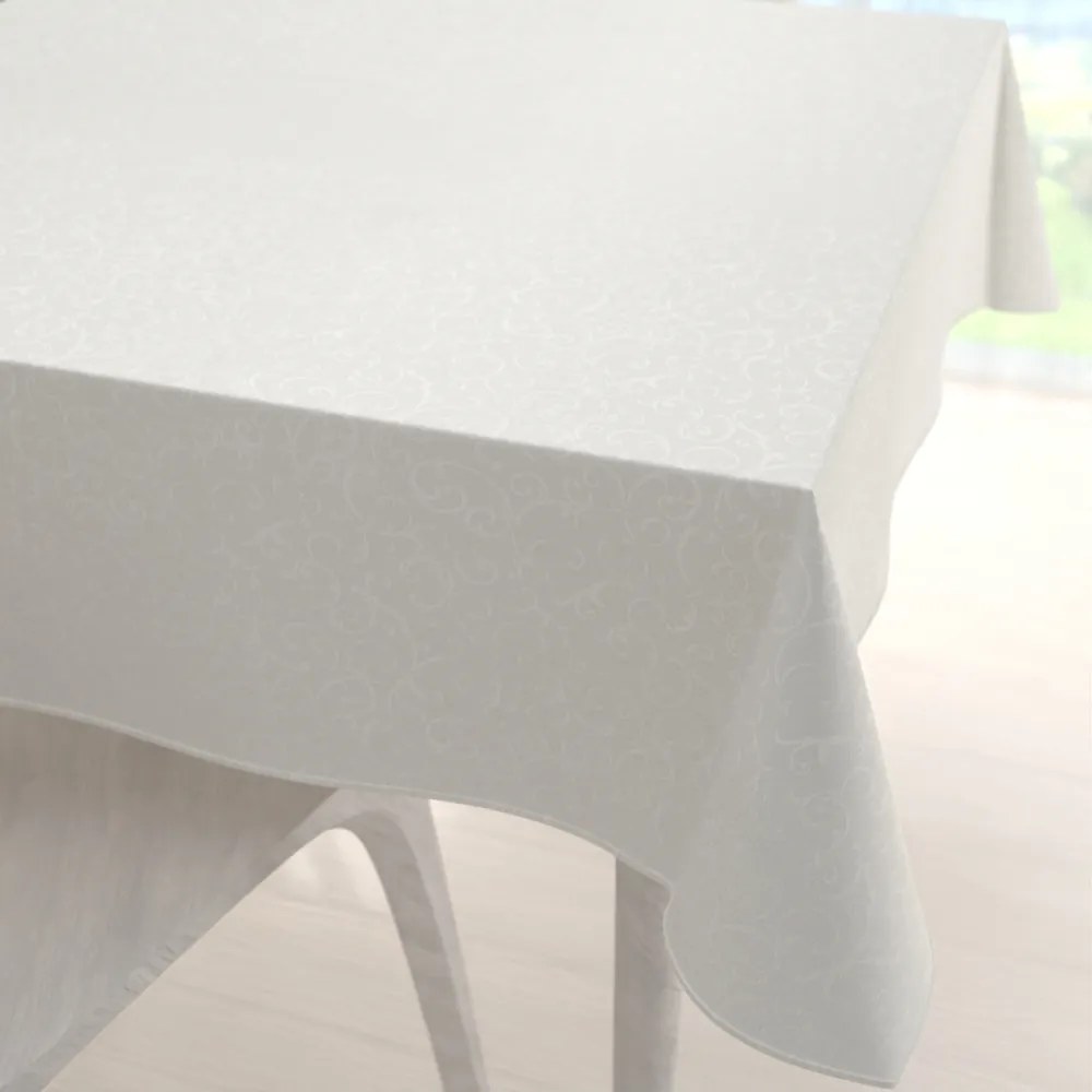 Biante Teflónový štvorcový obrus TF-010 Ornamenty - smotanový 130x130 cm