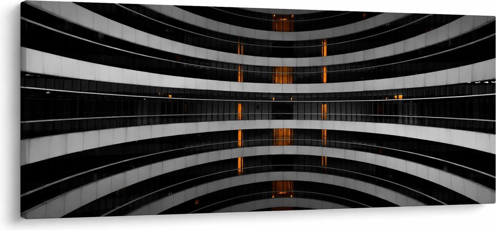 Abstraktný obraz - budova (120x50 cm)