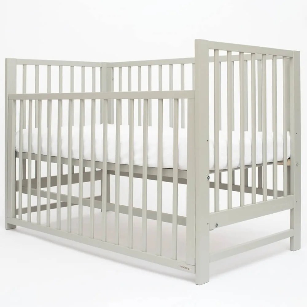 Detská postieľka BASIC so sťahovacou bočnicou sivá