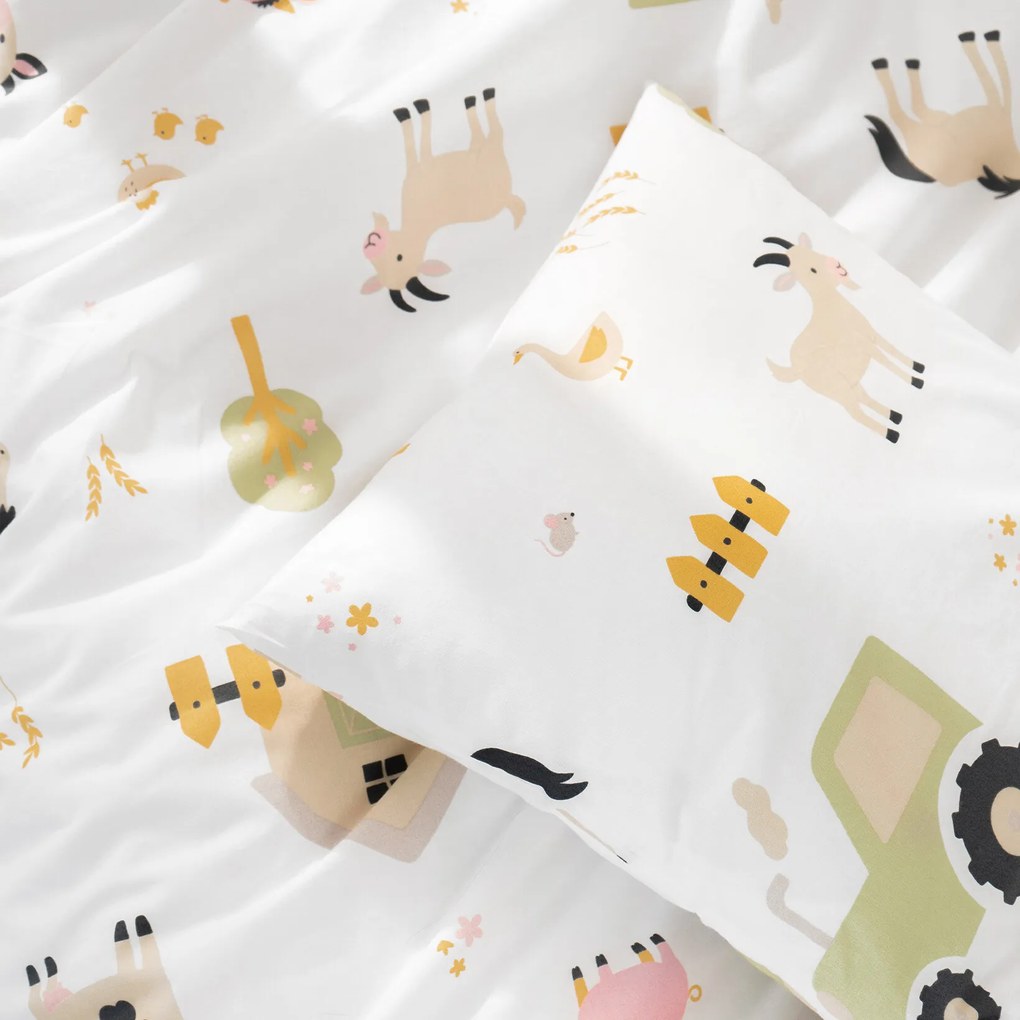 Goldea detské bavlnené obliečky - život na farme 140 x 200 a 70 x 90 cm