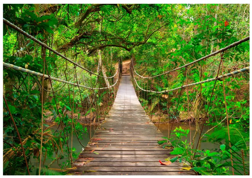 Artgeist Fototapeta - Bridge amid greenery Veľkosť: 294x210, Verzia: Samolepiaca