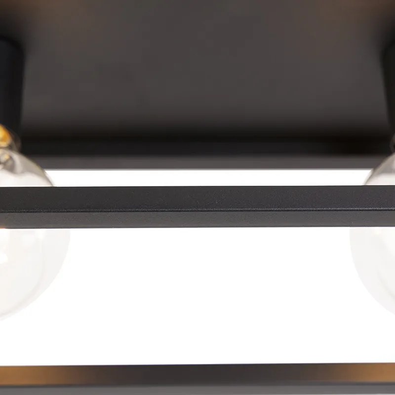 Priemyselné stropné svietidlo čierne 99,5 cm 4-žiarovkové - Cage