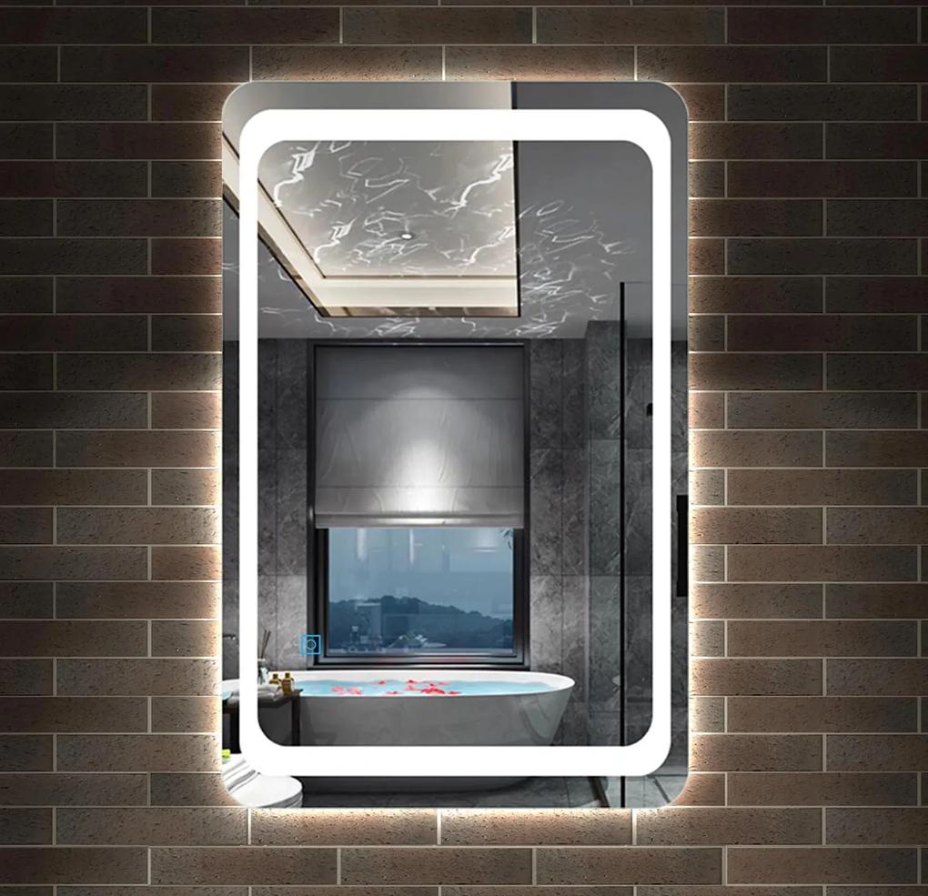 D‘Eluxe - LED ZRKADLÁ - Zrkadlo s LED osvetlením SINGLE TOUCH RM46E 70-140cm LED zrkadlo dotykové 5 studená biela nástenná 100 60 100x60
