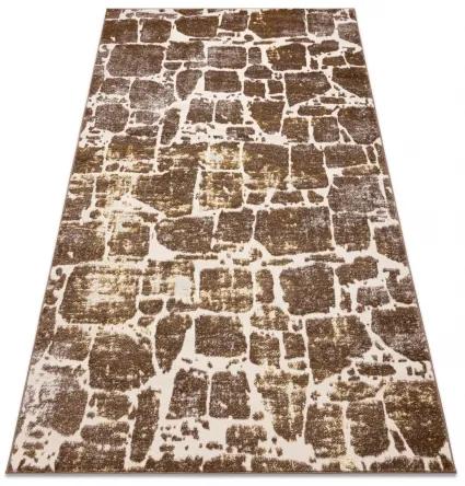 Moderný MEFE koberec 6184 Dlažba tehla - Štrukturálny, dve vrstvy rúna tmavo-béžová Veľkosť: 140x190 cm
