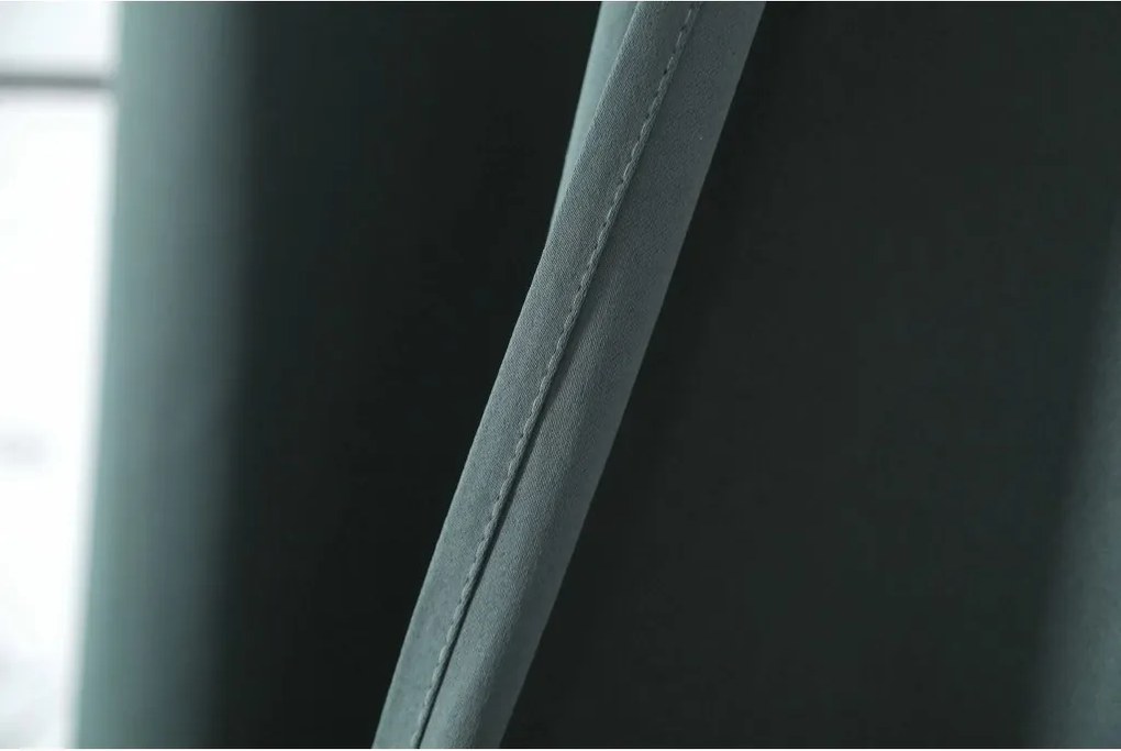 Modrozelený záves OXFORD 140x250 cm Zavesenie: Kovové krúžky