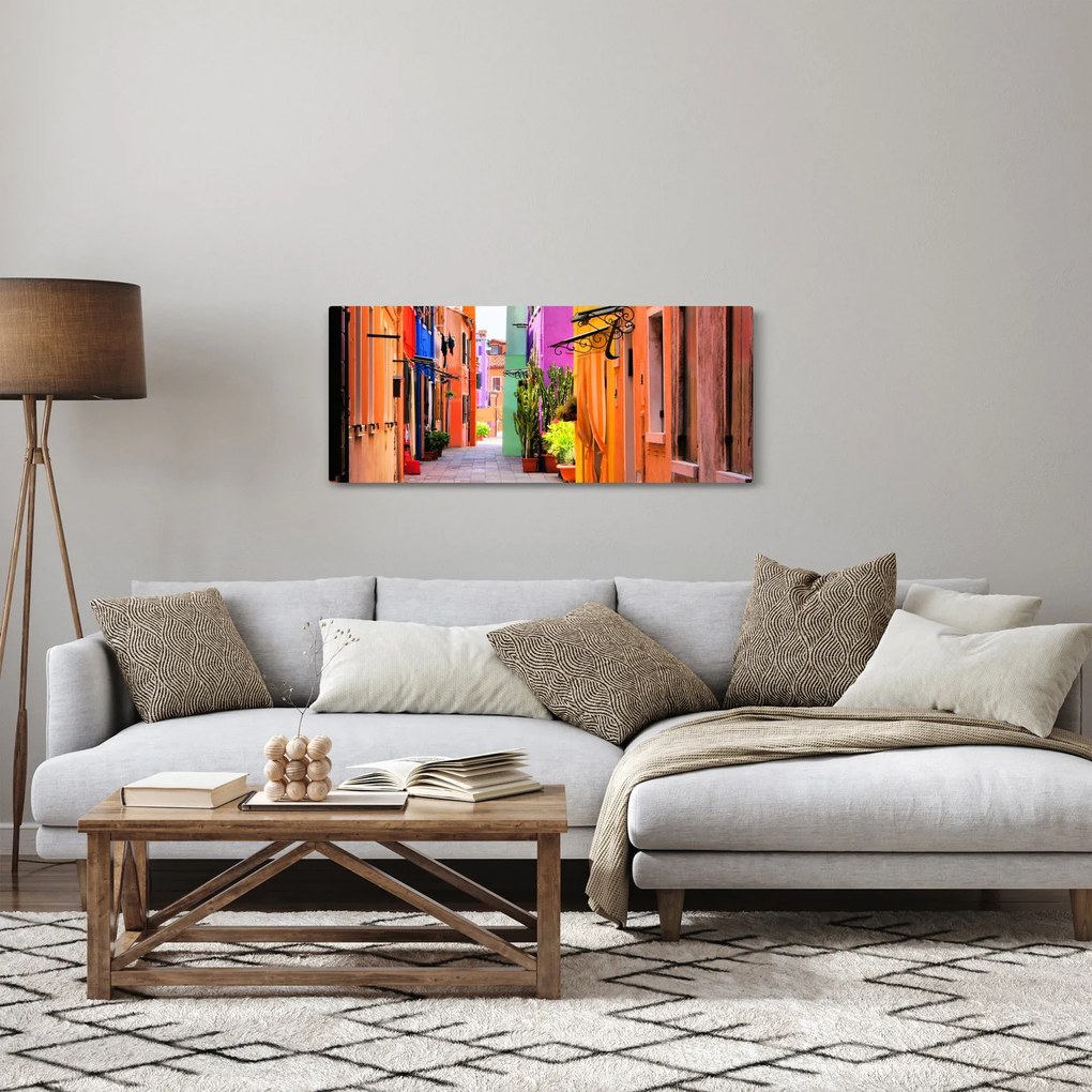 Obraz farebné talianskej uličky (120x50 cm)