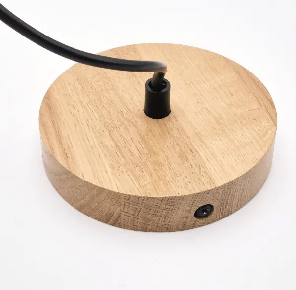 Luster na lanku HARMONY 1xE27/15W/230V pr. 14 cm biela/dub