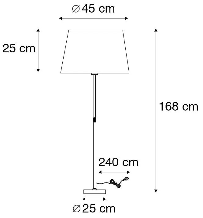 Stojaca lampa bronzová s hnedým tienidlom 45 cm nastaviteľná - Parte