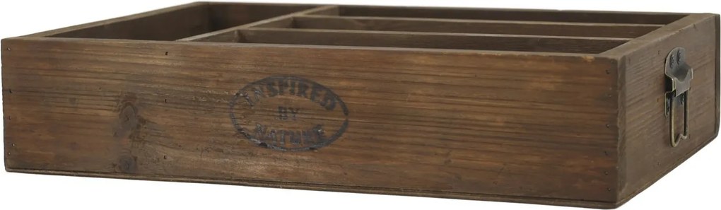 Box na príbory so 4 priehradkami z borovicového dreva Nature – 40*27*8,5 cm