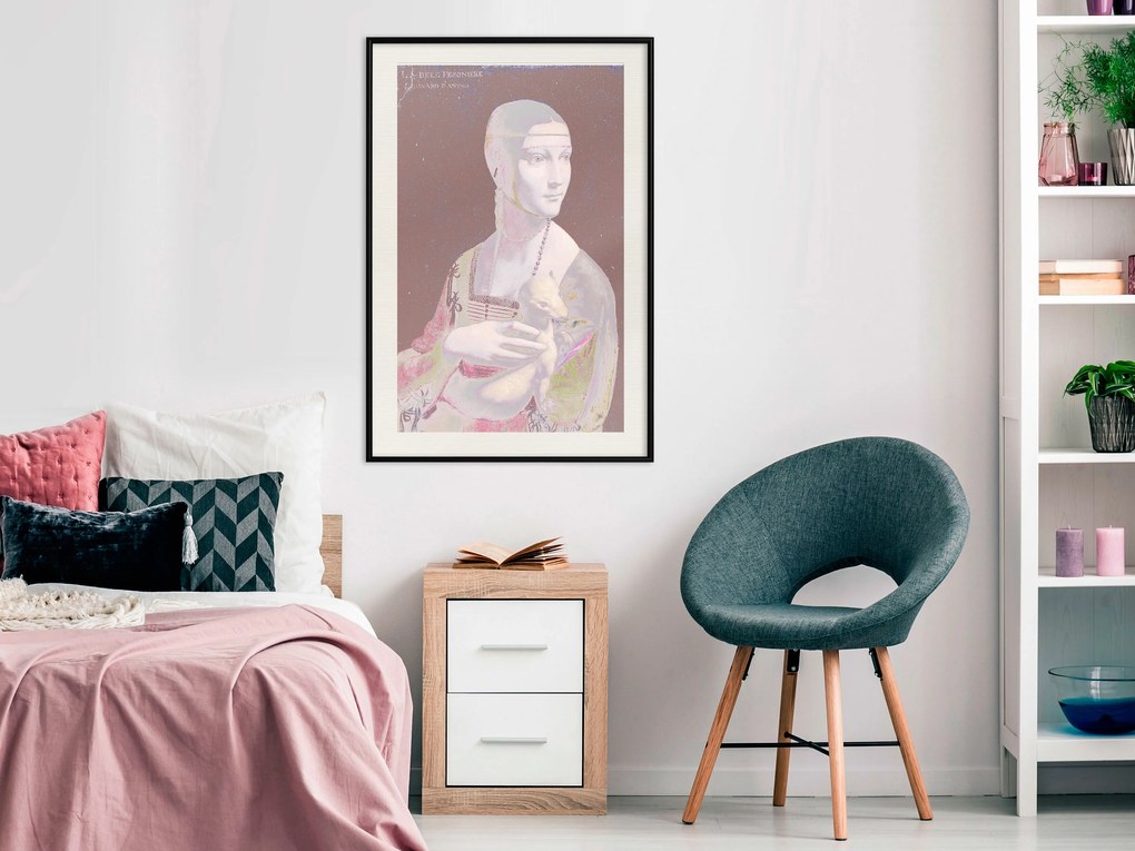 Artgeist Plagát - Pastel Lady [Poster] Veľkosť: 20x30, Verzia: Zlatý rám s passe-partout