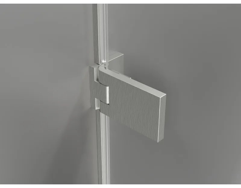 Mexen Lunar-F Duo, skladací sprchový kút 100 x 75 cm, 8mm číre sklo, oceľový profil, 836-100L-075P-97-00