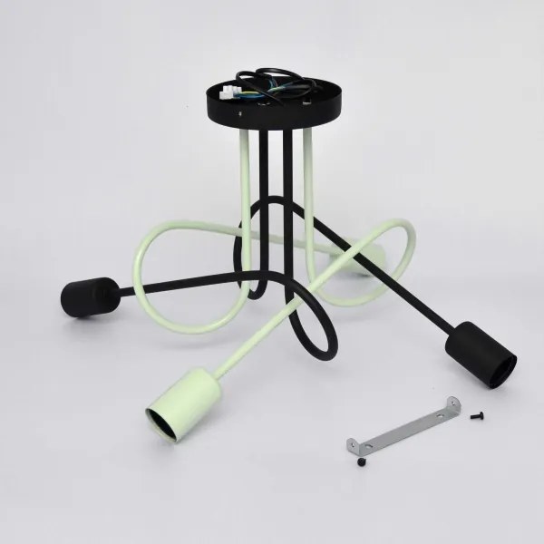 Prisadený luster OXFORD 4xE27/15W/230V čierna/zelená