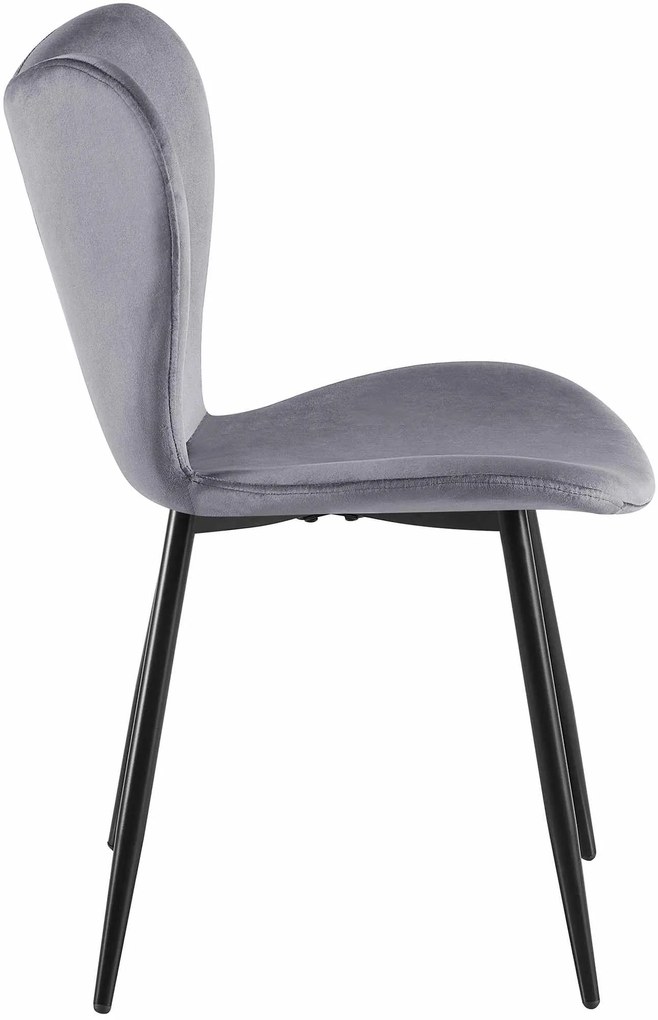 Jedálenská stolička Maika zamat - tmavosivá