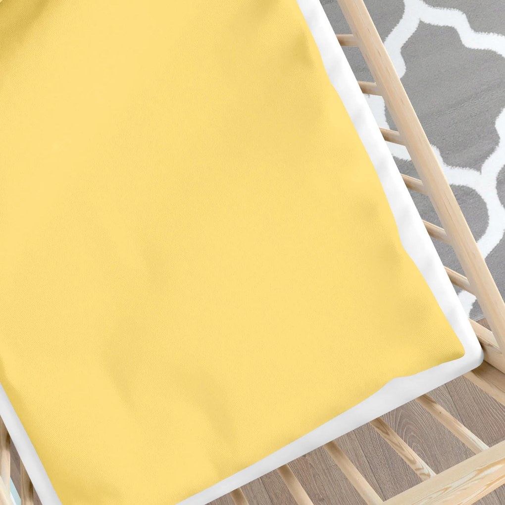 Goldea detské bavlnené obliečky do postieľky - žlté 100 x 135 a 40 x 60 cm