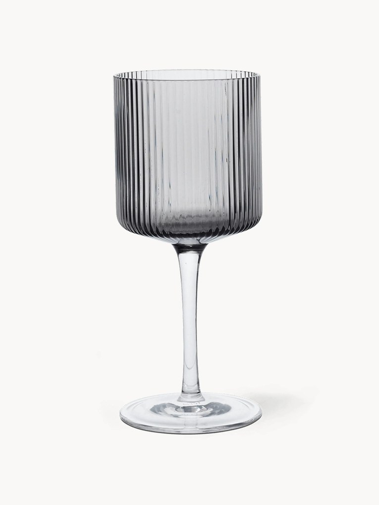 Ručne fúkané reliéfne poháre na biele víno Ripple, 2 ks