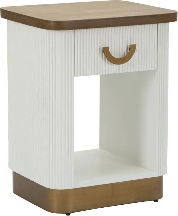 Nočný stolík Tolosa 48 cm biely/jaseň