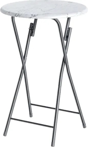 Sada 2 ks cateringových skladacích barových stolov MARLE 60 cm mramorovo biela