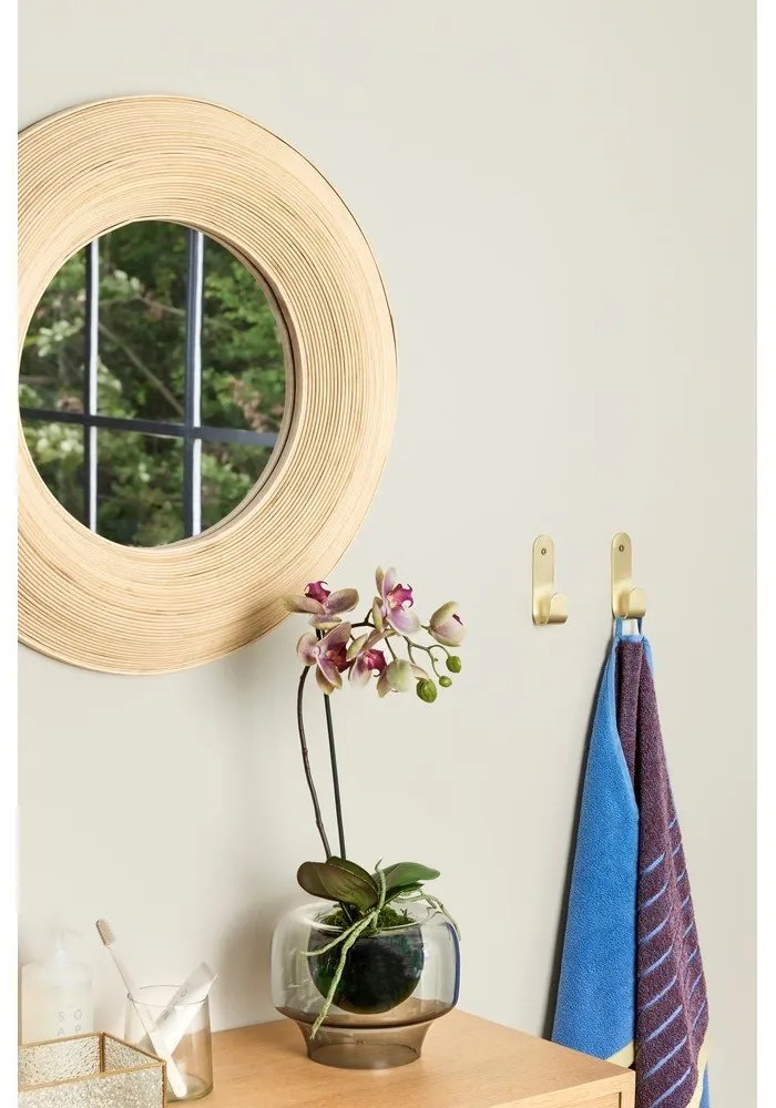 Nástenné zrkadlo s bambusovým rámom ø 60 cm Blush – Hübsch