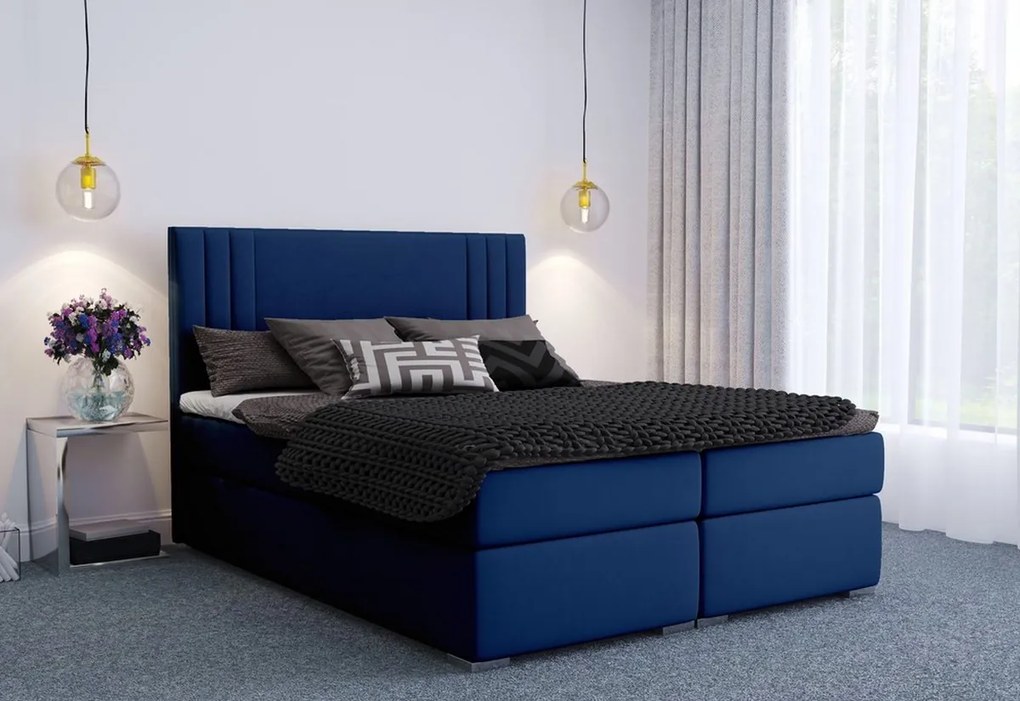 Čalúnená posteľ boxspring MORANO, 140x200, magic velvet 2215