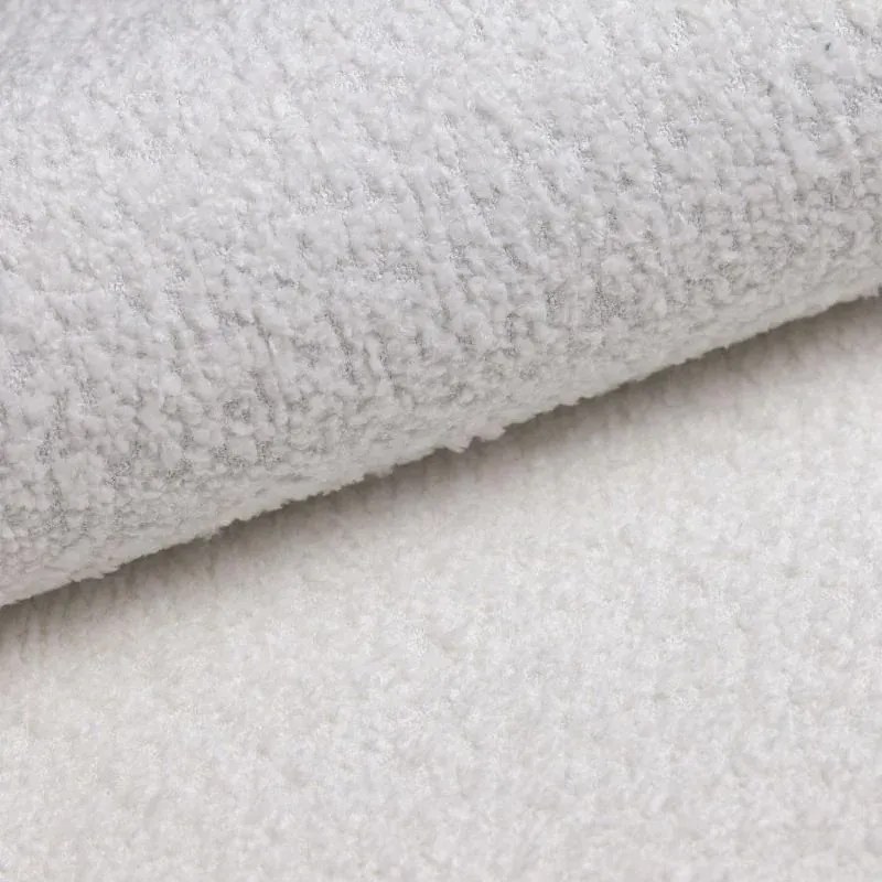 Biely taburet z textílie buklé Ariella – Ropez