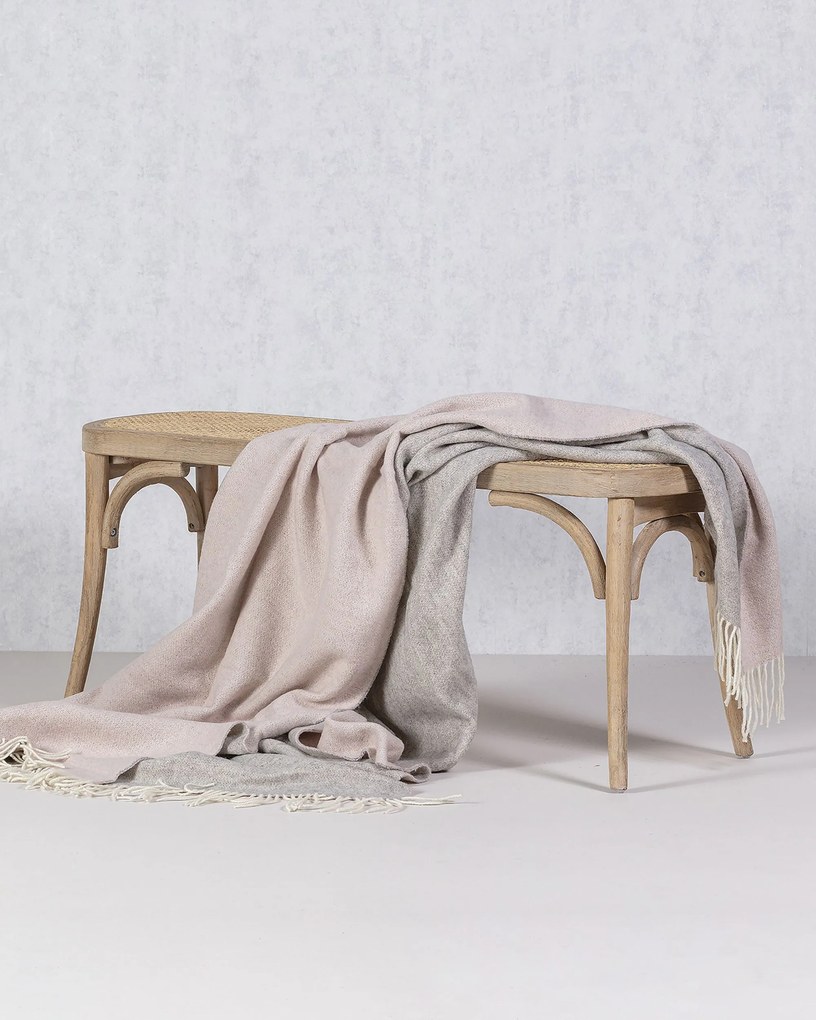 Deka Merinos 140x200cm melange grey pink