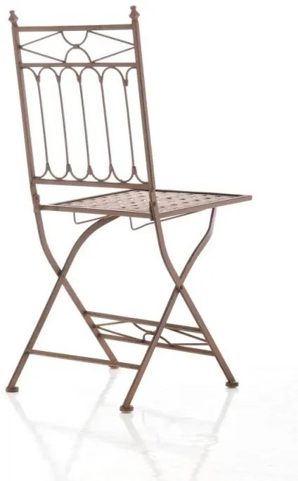 Kovová skladacia stolička Asina - Hnedá antik