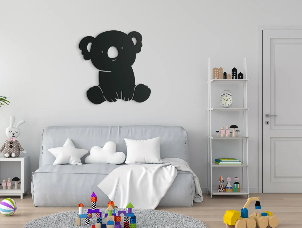 drevko Detská nálepka na stenu Koala Rozmer obrazu: 44,5 x 43 cm, Farba dekorácie: Čierna