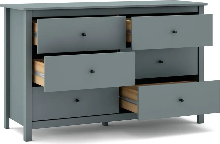 Komoda sivozelená z borovicového dreva 130x80x45 cm Misti – Marckeric