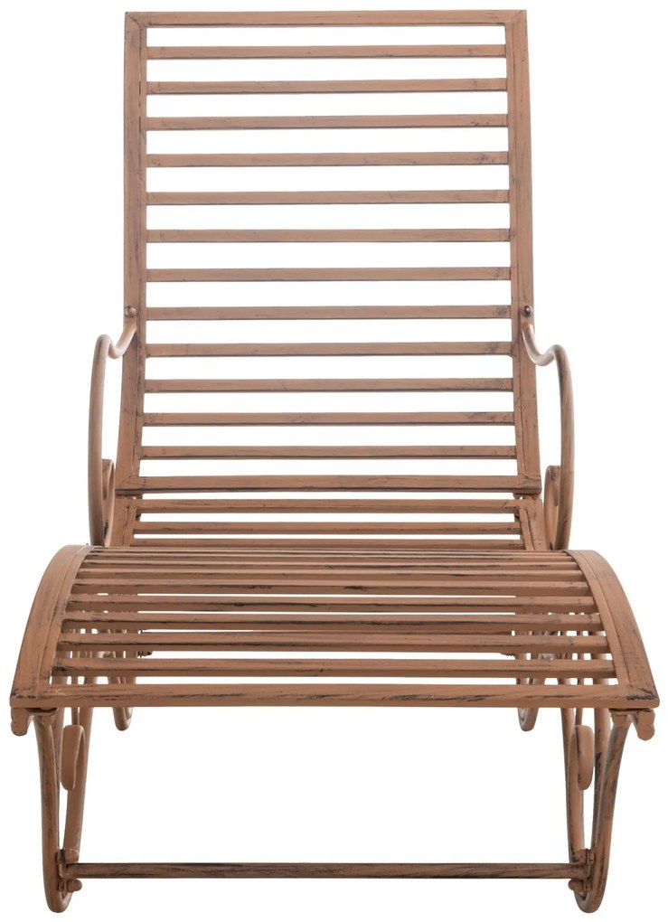 Kovová záhradné lehátko Amiens - Hnedá antik