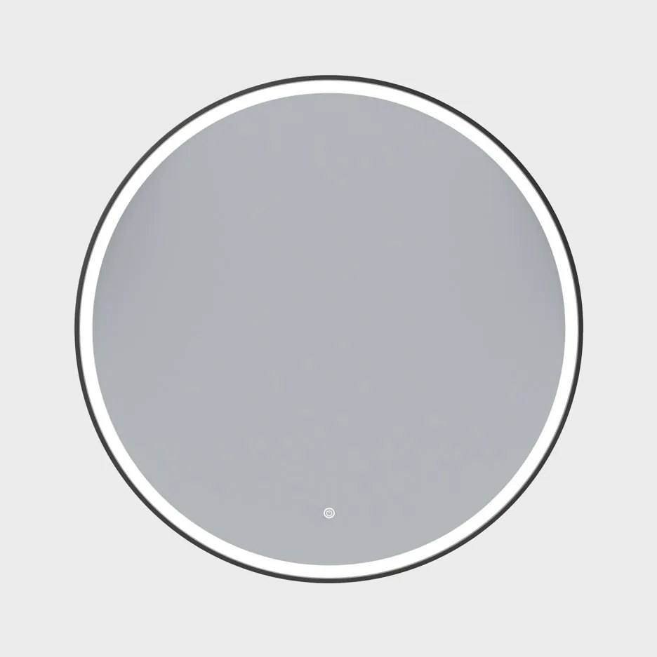 Erga Olivia, okrúhle LED zrkadlo 90cm, čierny kovový rám, 2070 lm, 6500K, predné osvetlenie, ERG-V01-202-9090-BK